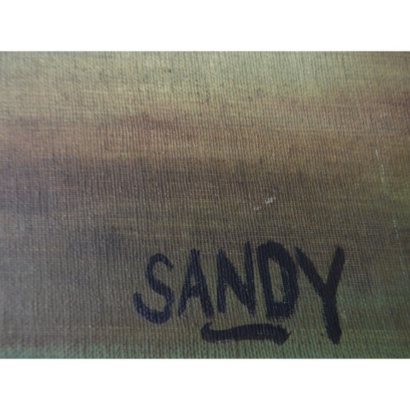 Original Vintage Oil On Canvas Planter w Flowers Painting by Artist Sandy Gordon - Picture 4 of 16